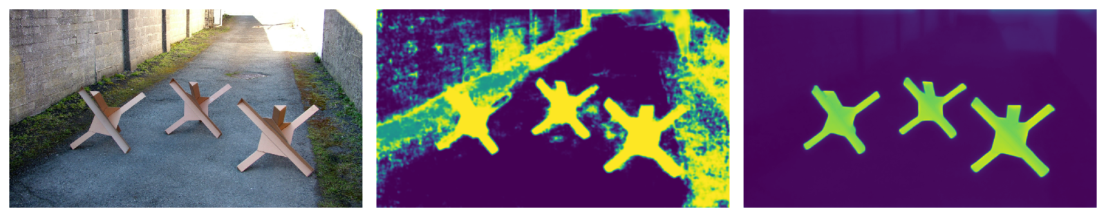 RoadAnomaly qualitative result showing input image, source map, and Prompt2Seg output.